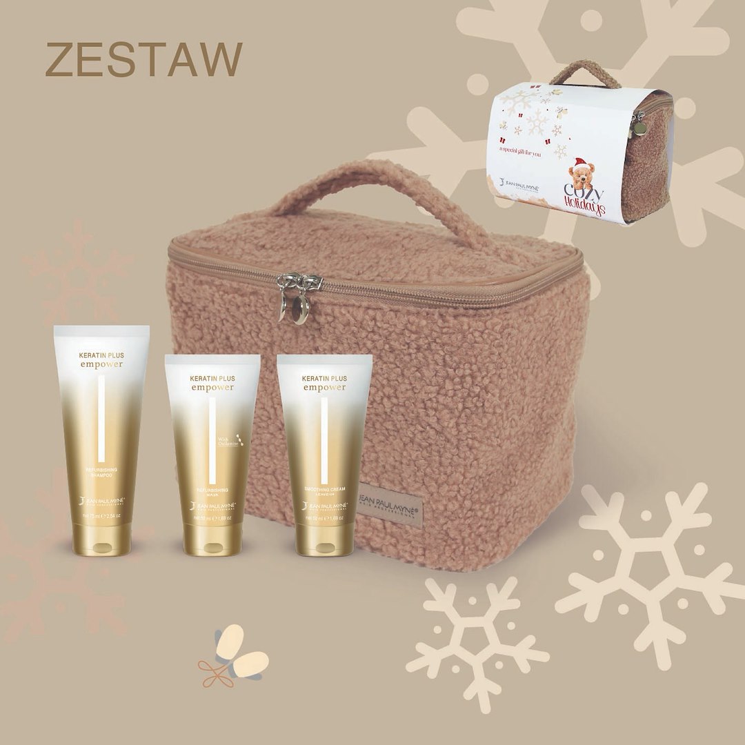ZESTAW ŚWIĄTECZNY EMPOWER Z KOSMETYCZKĄ  (KREM DO LOKÓW)